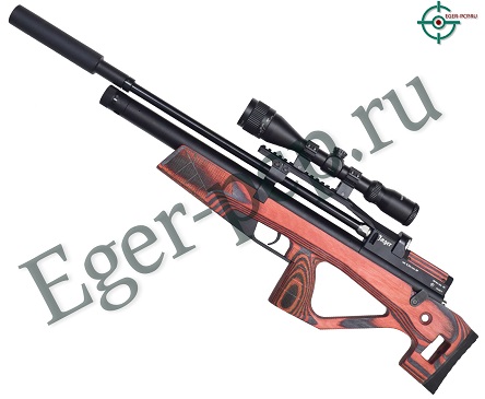 Пневматическая винтовка Jager SP BullPup (550 мм, 6.35 мм, ламинат, красный, LW)